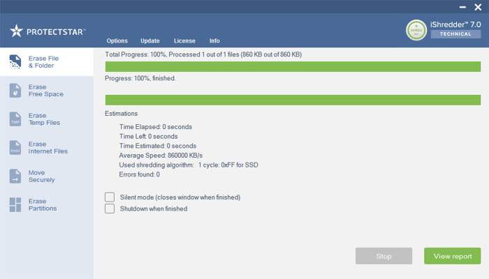 Secure Erasing of Confidential Data
