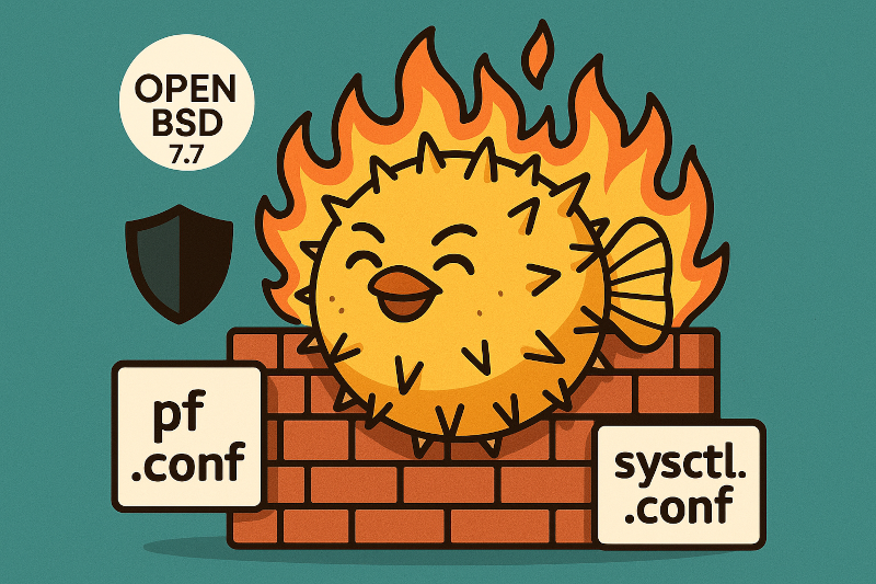 OpenBSD 7.7 als robuste Firewall‑Basis: eine pf.conf und sysctl.conf, die Dir den Rücken freihält